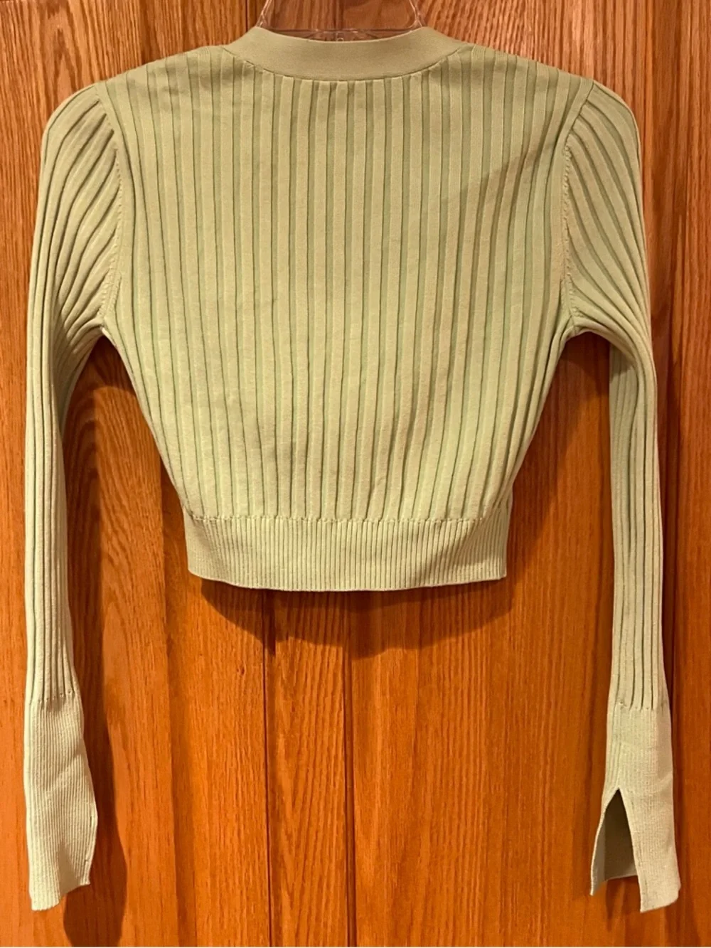 JONATHAN SIMKHAI Compact Rib Cropped Cardigan‎ Bra Top Midi Skirt Set Pear XS/S